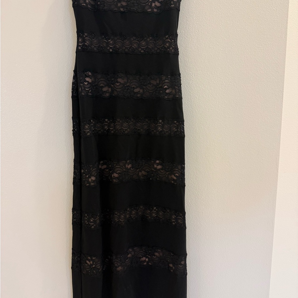 BCBGMaxAzria Black Lace Maxi Dress